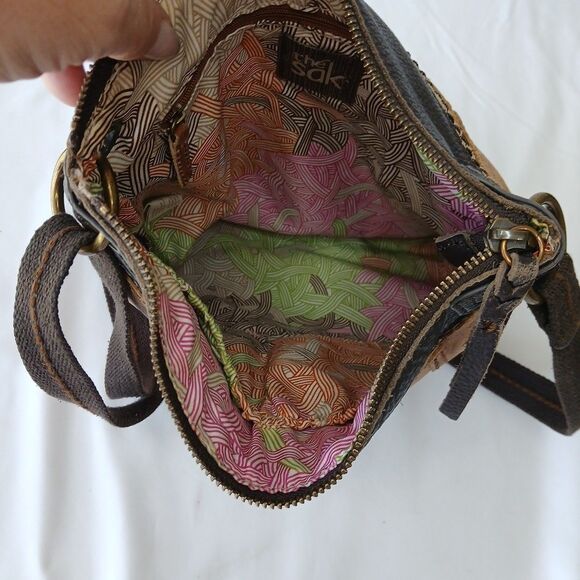The Sak Kendra Espresso & Brown Leather Crossbody Shoulder Bag Free Shipping - Picture 6 of 10